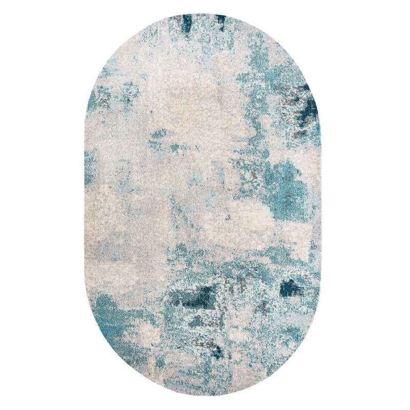 Contemporary Pop Modern Abstract Vintage Oval Area Rug
