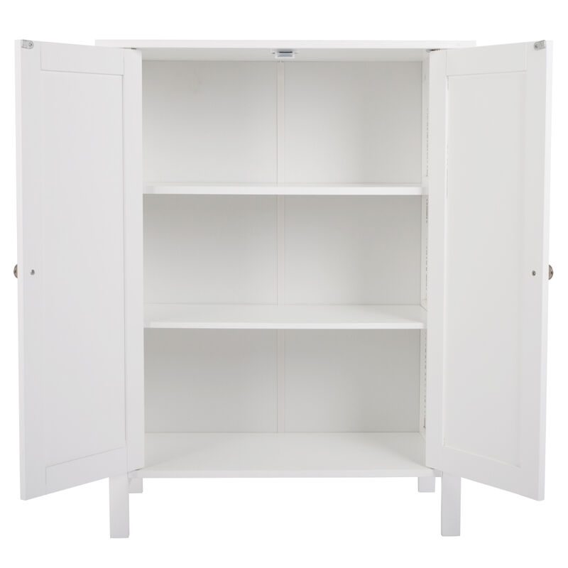 Bathroom Wall Cabinet with Double Doors and Interior Shelves