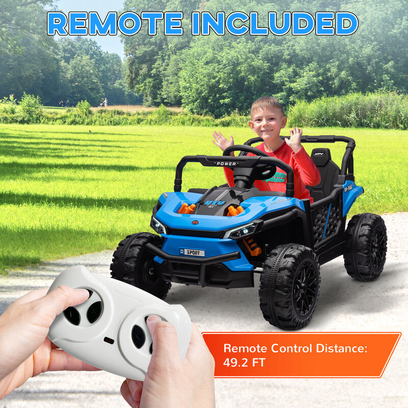 BreeBe 12V Ride On Truck, Battery Powered Electric Car for Kids w/ Remote Control, 4-Wheel Suspension & LED Lights image number 6