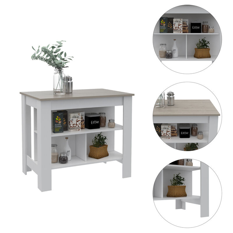 Streamdale Rockaway 3-Shelf Kitchen Island And Light image number 2