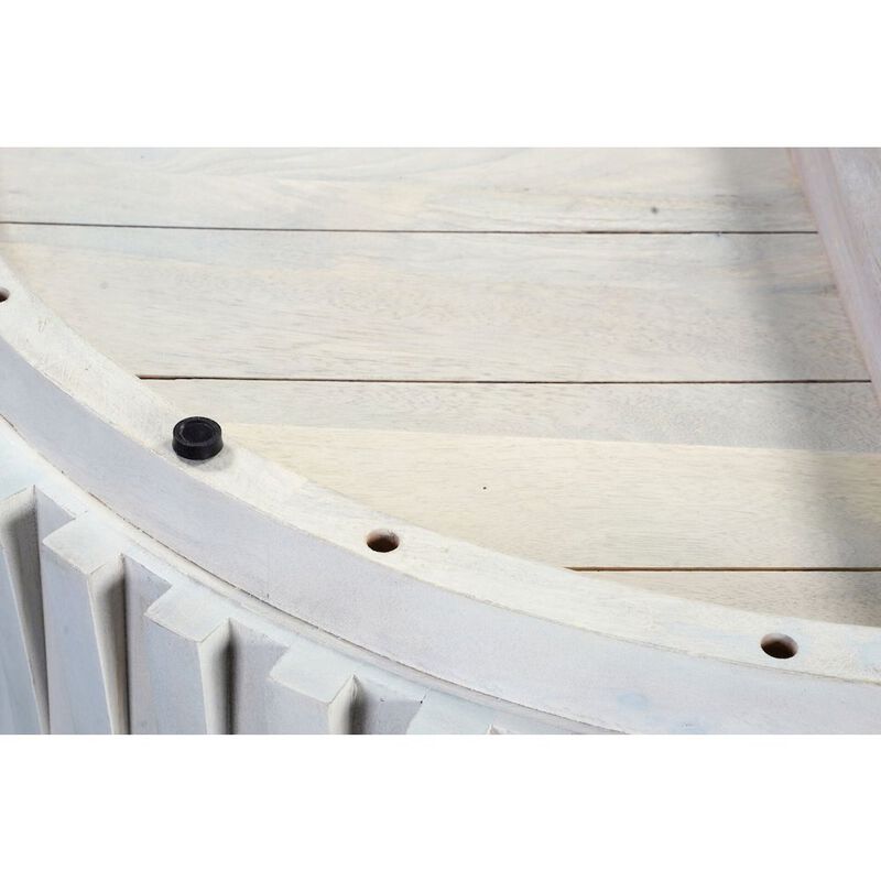 Carolina Chair & Table Hatteras Woven Coffee Table - Whitewash