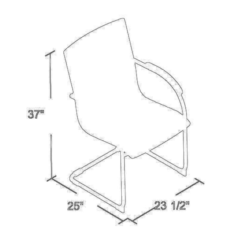 Neni Office Chair Set of 2, Foam Fill Vinyl, Chrome Cantilever image number 7