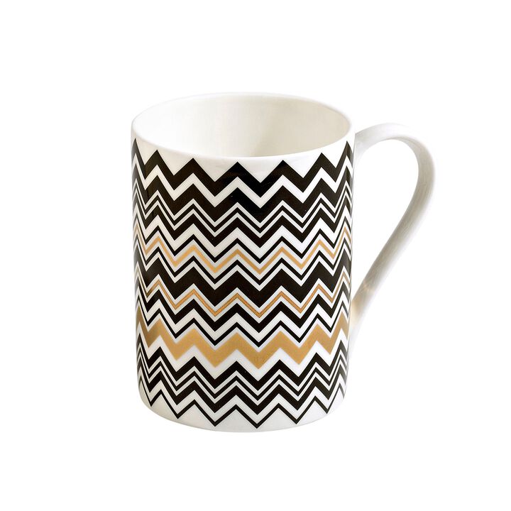 Mug ZIG ZAG GOLD, diam. 3.35", H 3.86"