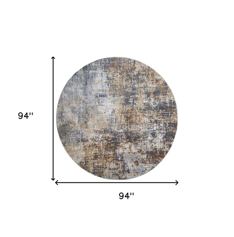 HomeRoots Abstract Distressed Washable Round Rug image number 3
