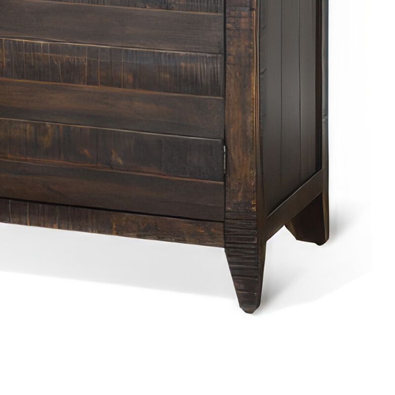 Cacia Sideboard Buffet Console, 3 Drawers and 2 Cabinets, Dark Brown - Benzara image number 3