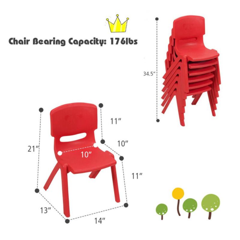 Hivvago 6-pack Kids Plastic Stackable Classroom Chaira