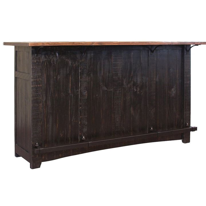 Crafters and Weavers Greenview Bar Counter - Distressed Black - 76