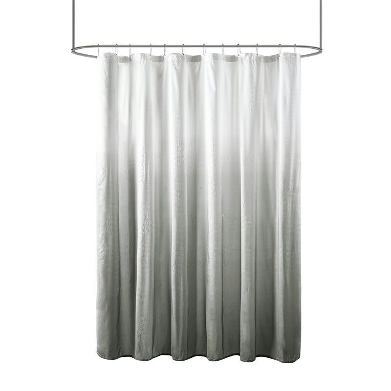 Gracie Mills Sid Modern Seersucker Ombre Printed Shower Curtain