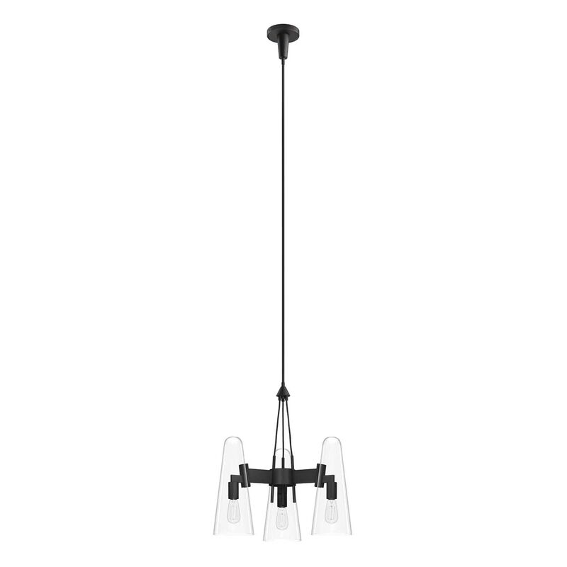 Modway Beacon 3-Light Pendant Light in Clear Black, 20.5 x 20.5 x 73 image number 0