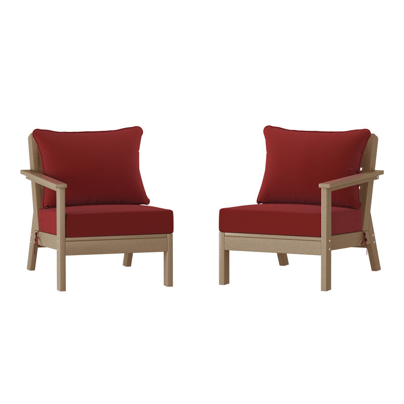 WestinTrends Outdoor Patio HDPE Loveseat Sofa with Patio Cushions