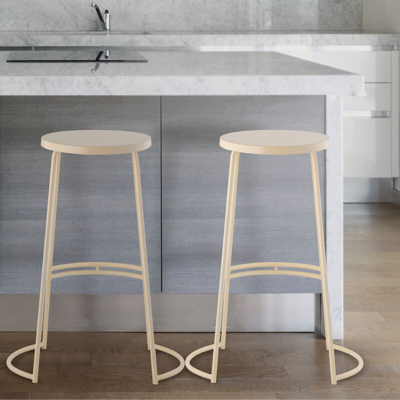 Hula Modern Designer Iron Curved Backless Bar Stool