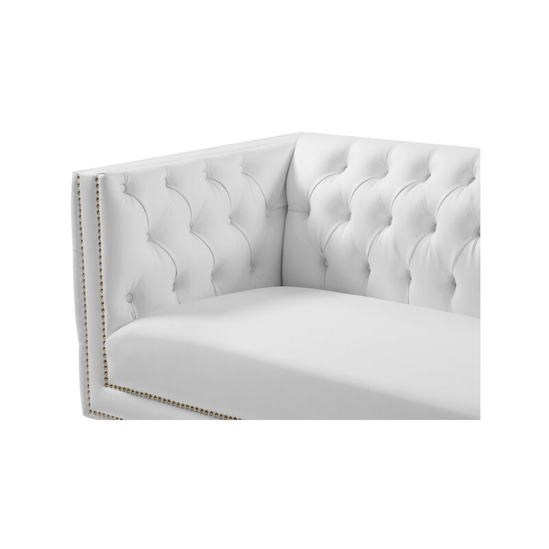 Meridian Furniture Michelle White Vegan Leather Loveseat