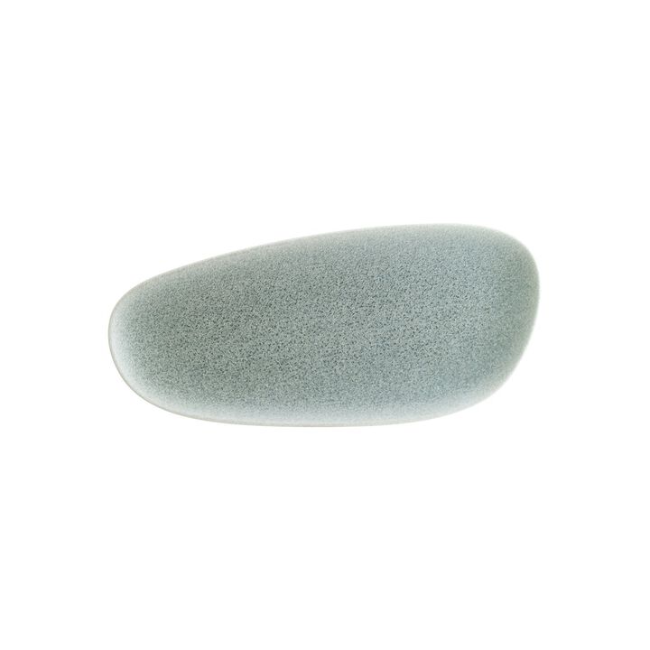 Luca Ocean Matte 14" x 7" x h:1" Organic Blue Porcelain Platter