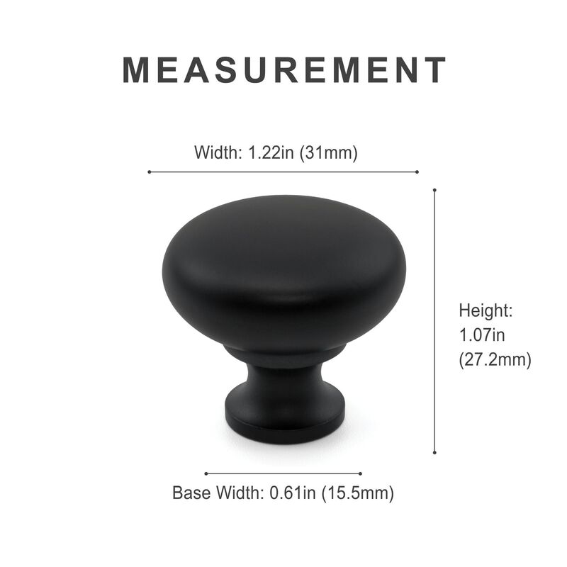 Hestia Hardware 10 Pack Classic Round Kitchen Cabinet Knob image number 2