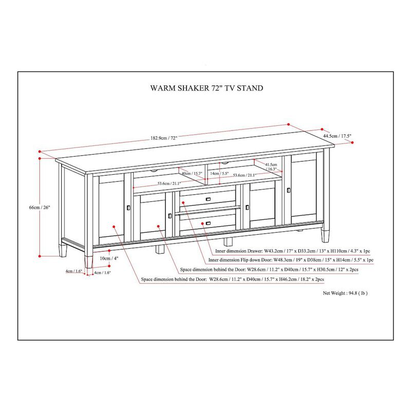 Simpli Home 72 Inch Tv Media Stand In Russet Brown For Tvs Up To 80 Inches