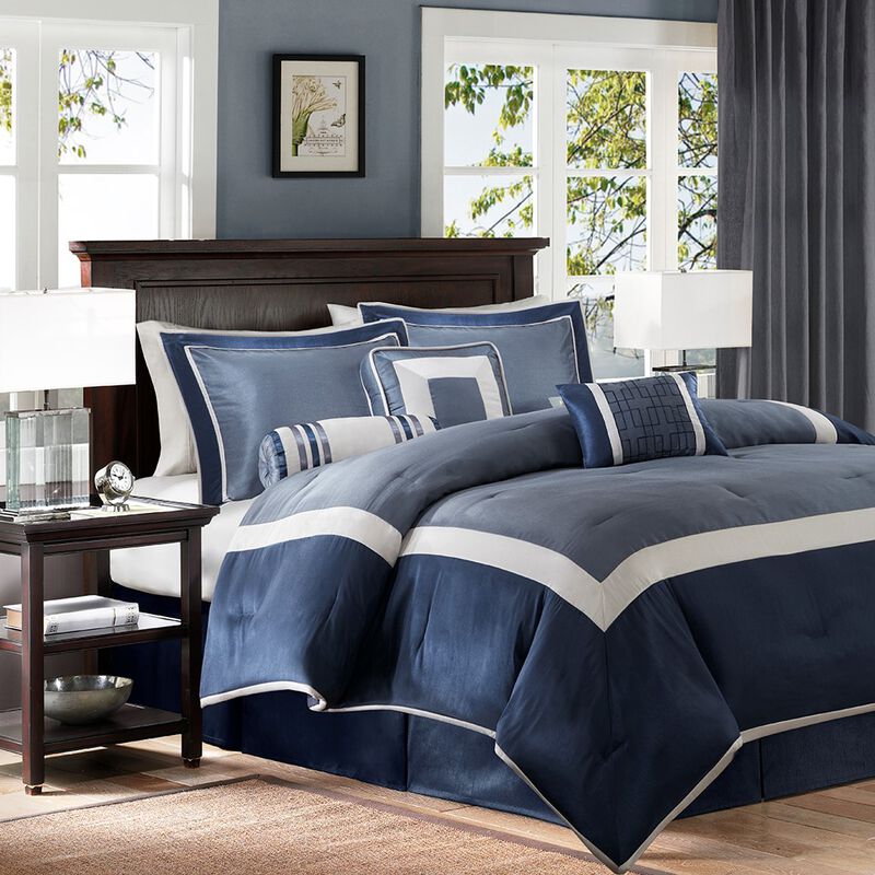 Gracie Mills Elsie Transitional Colorblock 7-Piece Comforter Set image number 4