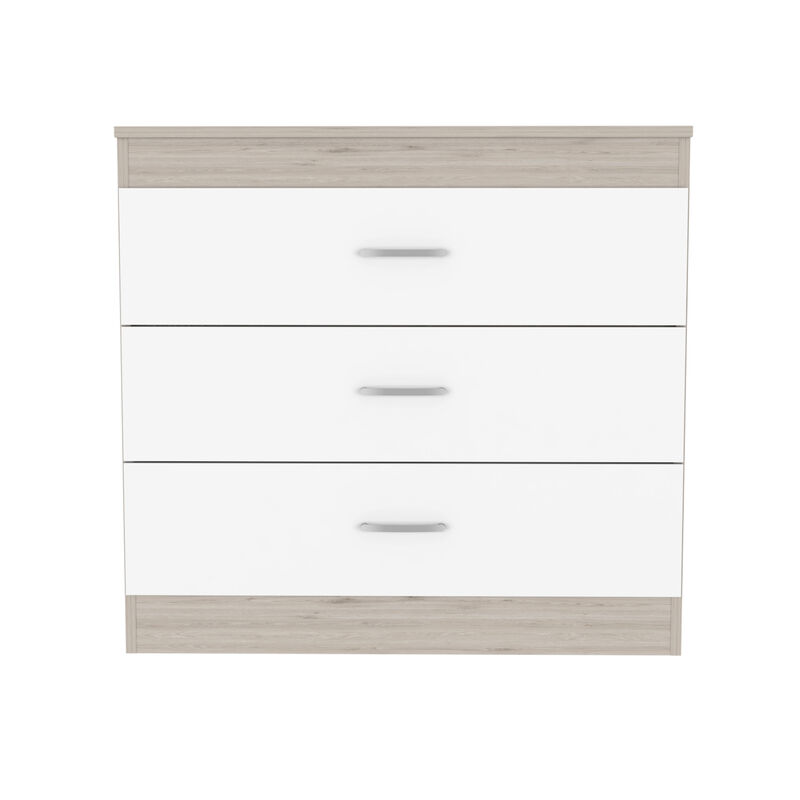 Three Drawer Dresser Lial, Bedroom, Light Gray / White
