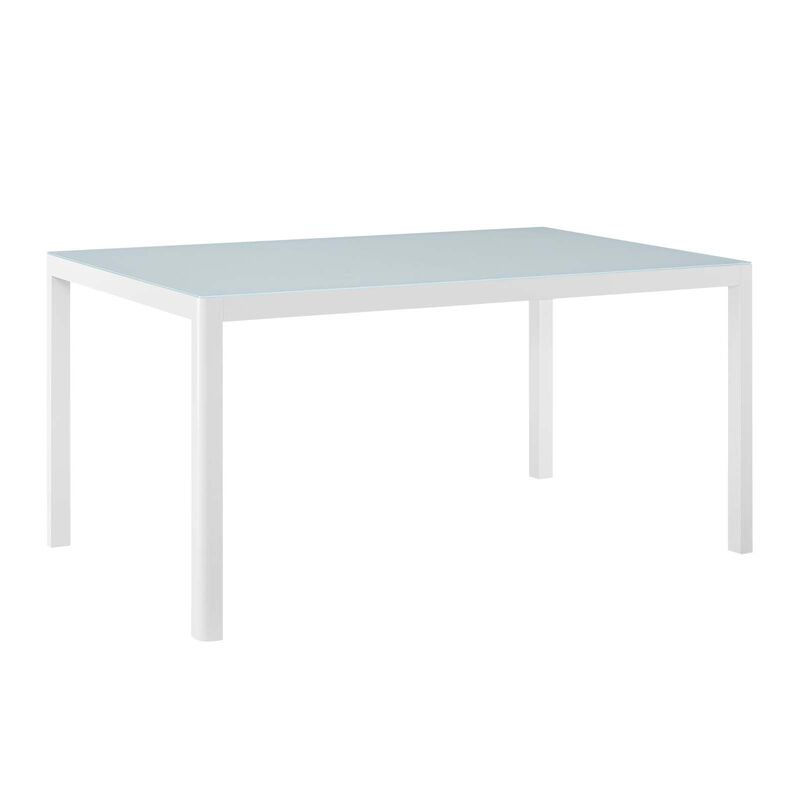 Modway - Raleigh 59" Outdoor Patio Aluminum Dining Table White image number 0