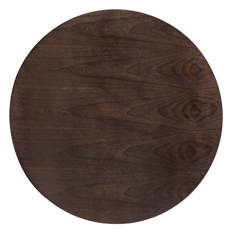 Modway - Zinque 40" Dining Table Gold Cherry Walnut