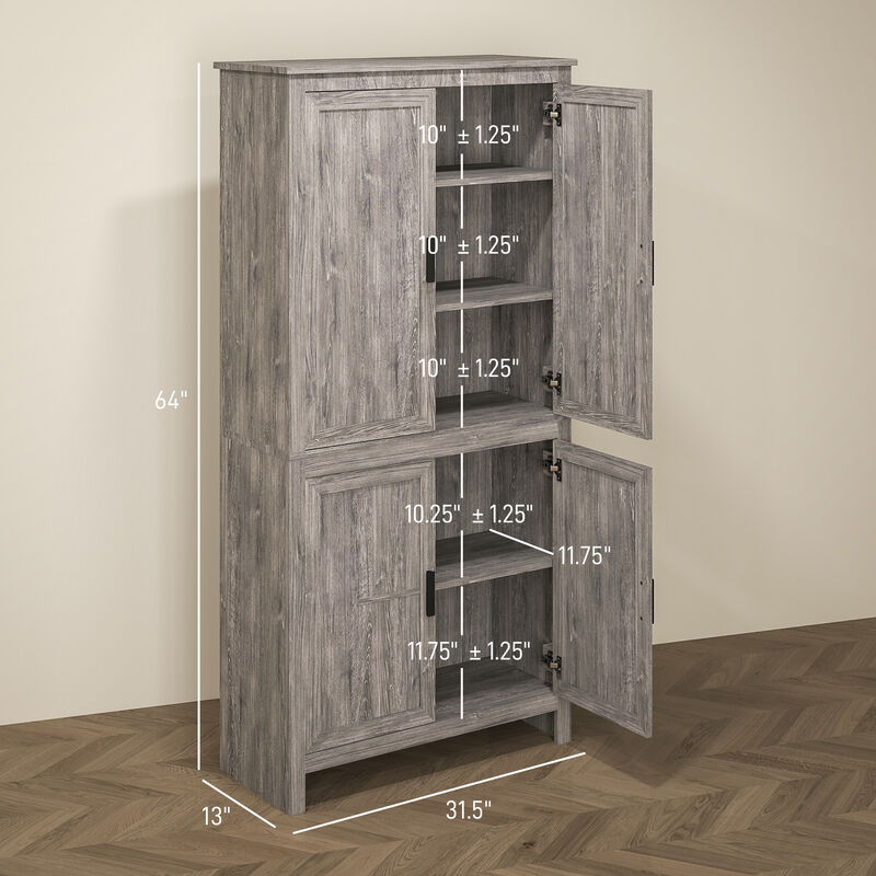 Hivvago Tall Freestanding Kitchen Cabinet with 4 Doors image number 2