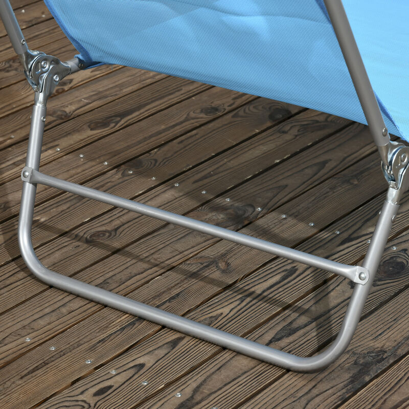 Hivvago 2-Piece Folding Chaise Lounge Chairs with Reclining Back image number 6