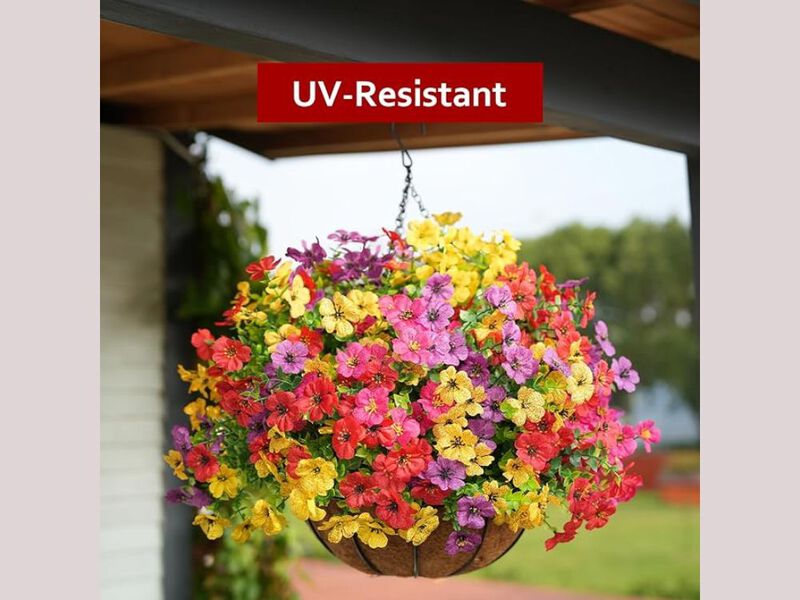 Artificial Hanging Eucalyptus Flowers UV Resistant Outdoor Garden Porch Decor image number 1