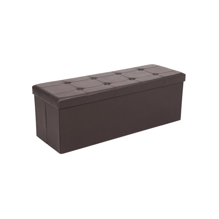 Hivvago Brown Foldable Storage Ottoman Bench