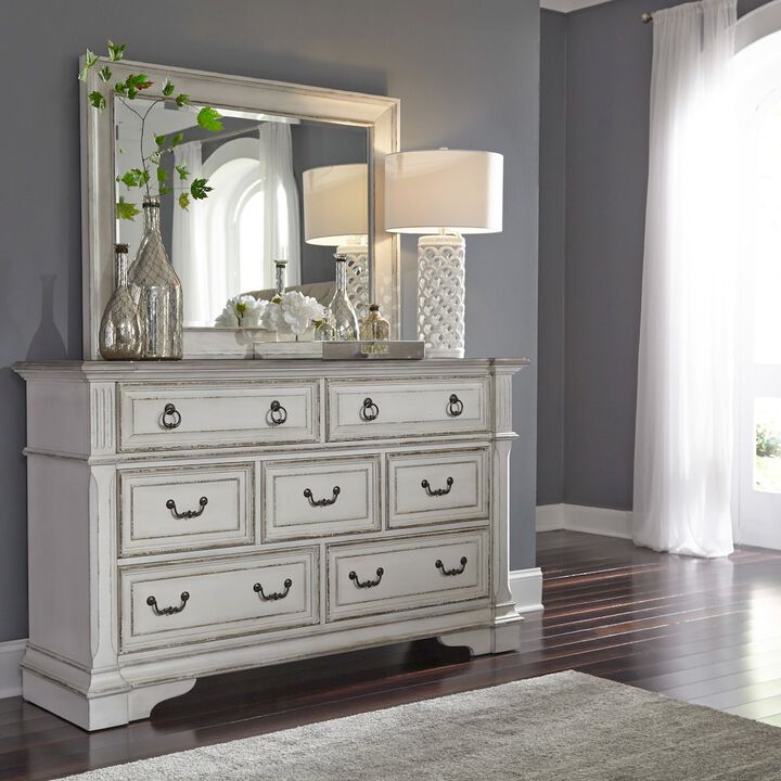 Liberty Furniture Abbey Park King California Sleigh Bed, Dresser & Mirror, Night Stand
