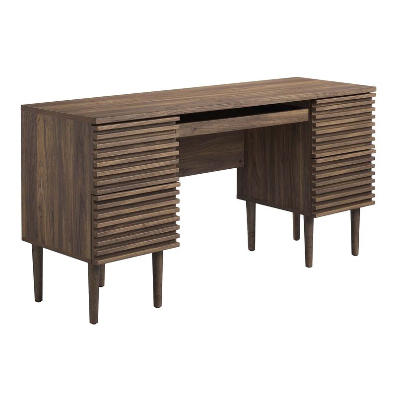 Modway Render Mid-Century Modern, Office Desk, Walnut image number 0