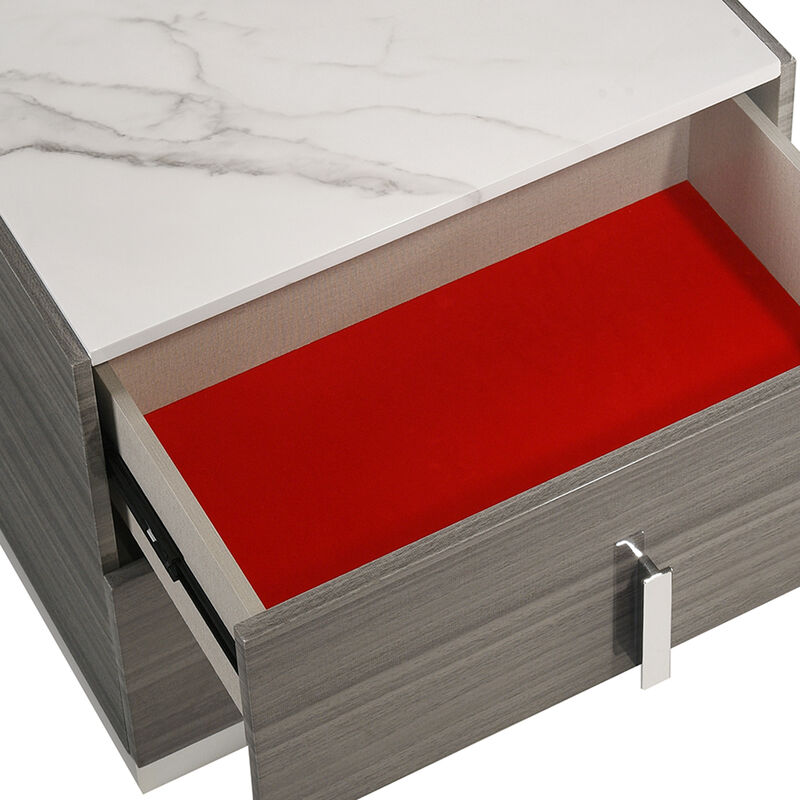 Celvessiq Marble-Top 2-Drawer Nightstand image number 6