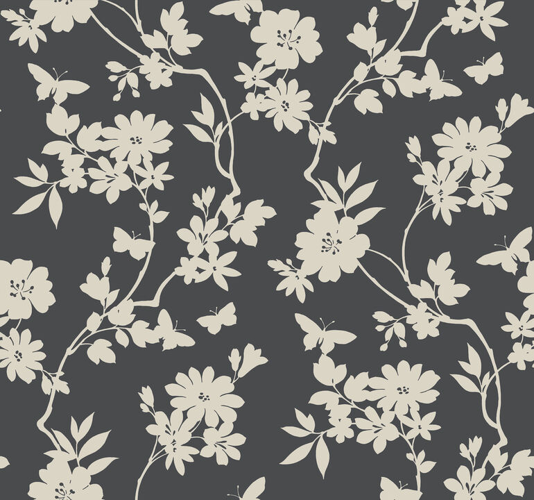 Flutter Vine Grey Wallpaper