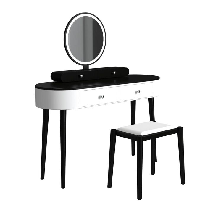 Makeup Vanity Table Set with LED Mirror and 3 Spacious Drawers
