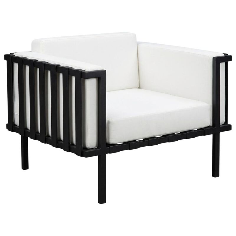 Butler Specialty Norway Outdoor Club Chair with Cushion, Black and White image number 0