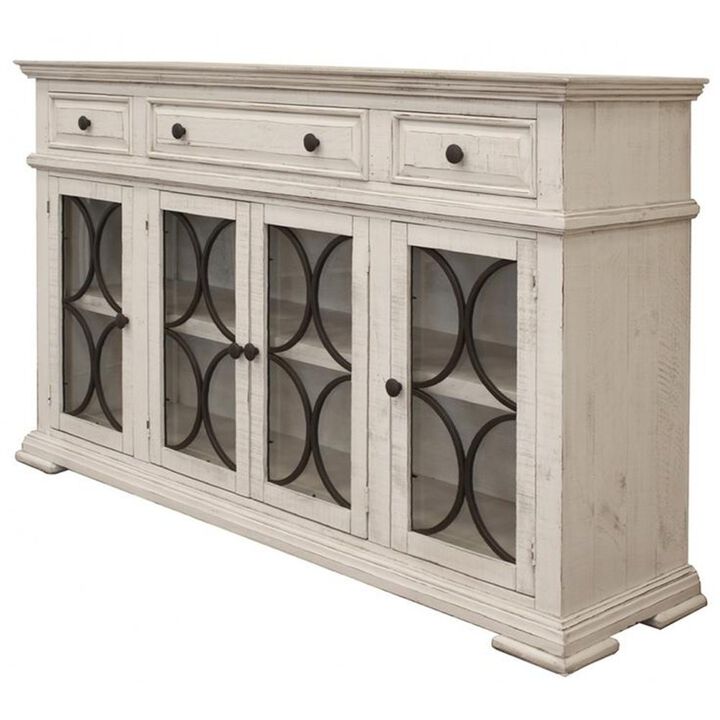 Crafters and Weavers Vineyard Mod Circle Sideboard - Ivory - 72