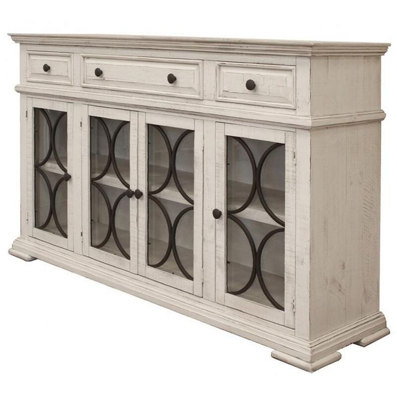 Crafters and Weavers Vineyard Mod Circle Sideboard - Ivory - 72