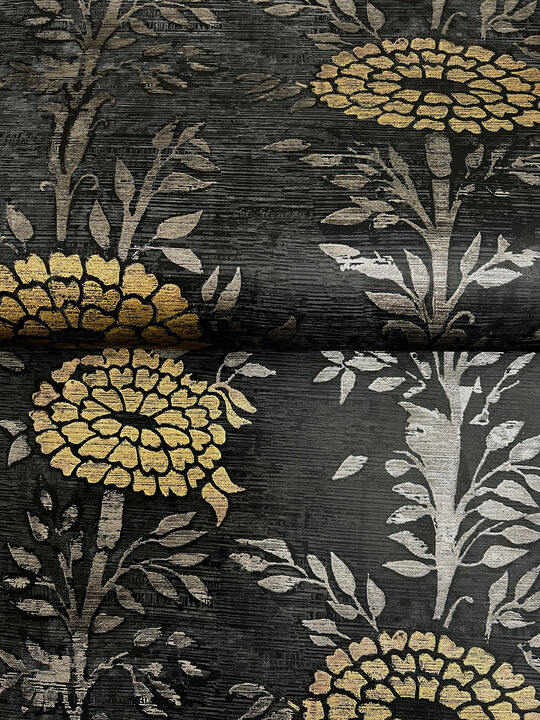 French Marigold Black Wallpaper