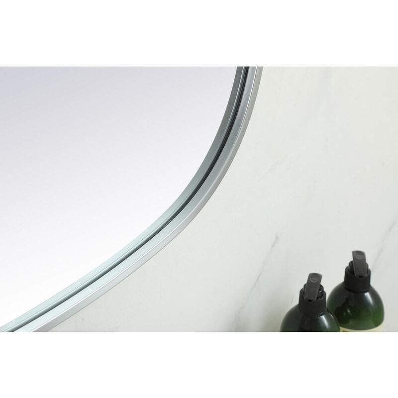 Elegant Decor Metal Frame Oval Mirror 24x60 Inch in Silver