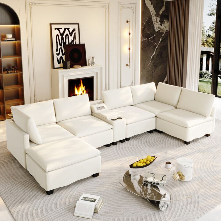 Largan U-Shaped Cloud Sectional Sofa