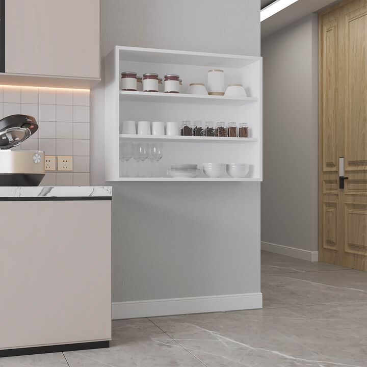 Ida Wall Shelf 30" H, 3 Shelves, White