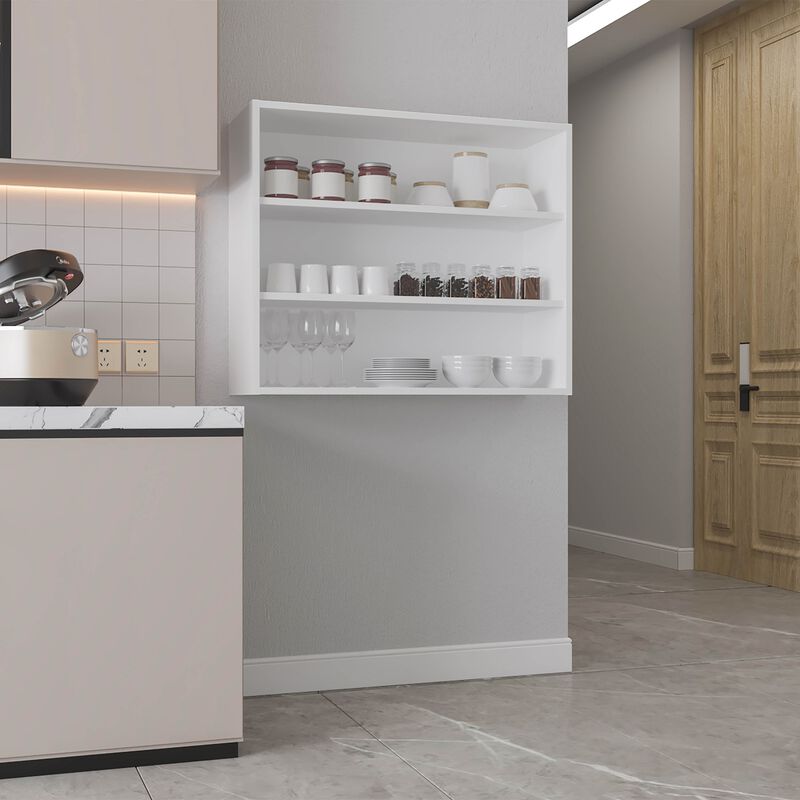 Ida Wall Shelf 30" H, 3 Shelves, White