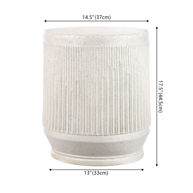 Kline Mid-Century Modern Brutalist Indoor/Outdoor Accent Table