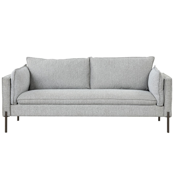 76.2" Modern Style 3 Seat Sofa Linen Fabric Upholstered Couch Furniture 3-Seats Couch