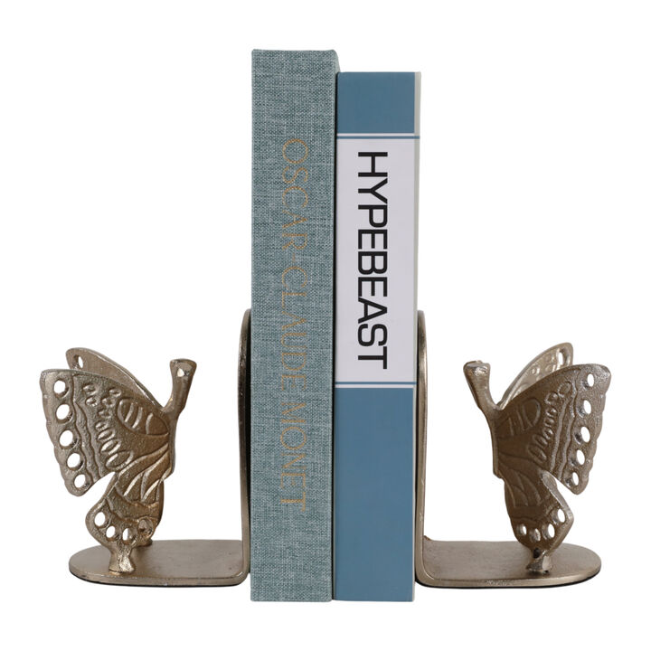 S/2 6" Butterfly Bookends