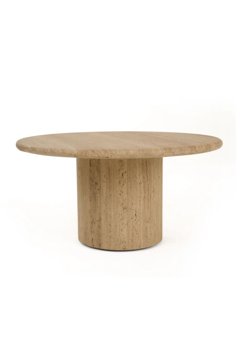 Travertine Marble Round Coffee Table | OROA Modern Lavaca image number 0