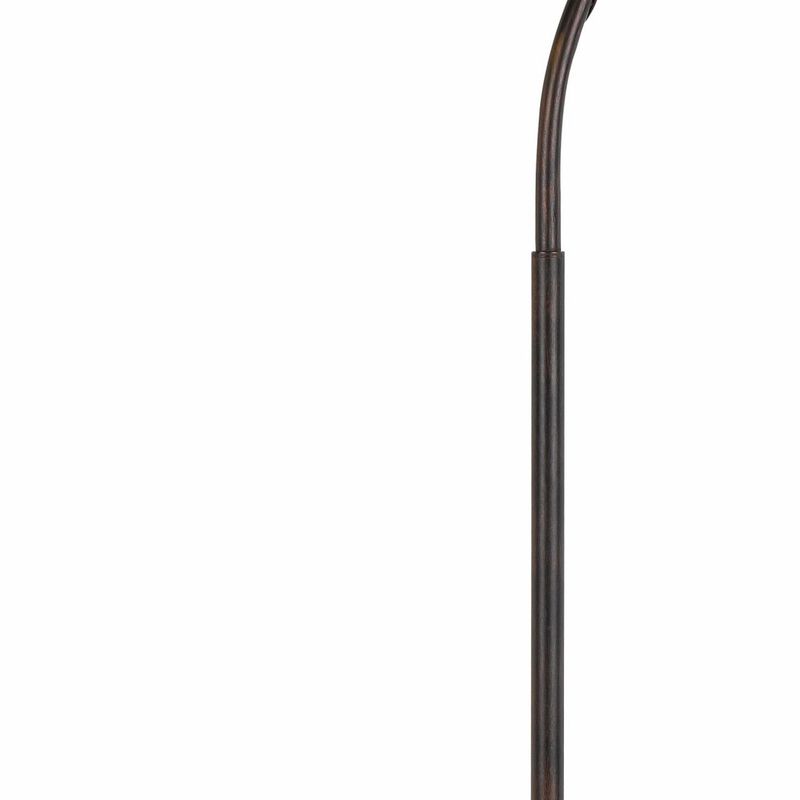 Downbridge Metal Tiffany Floor Lamp with Leaf Accents, Multicolor - Benzara