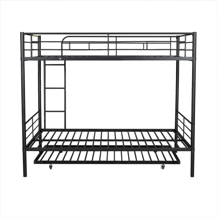 Whisen Full Over Full Metal Bunk Bed with Trundle