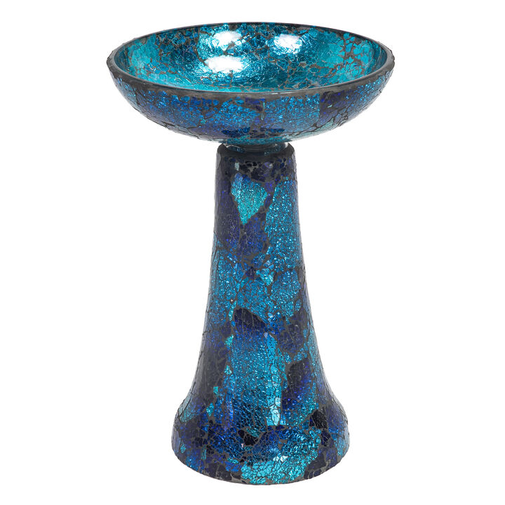 Crackled Glass Mosaic Bird Bath