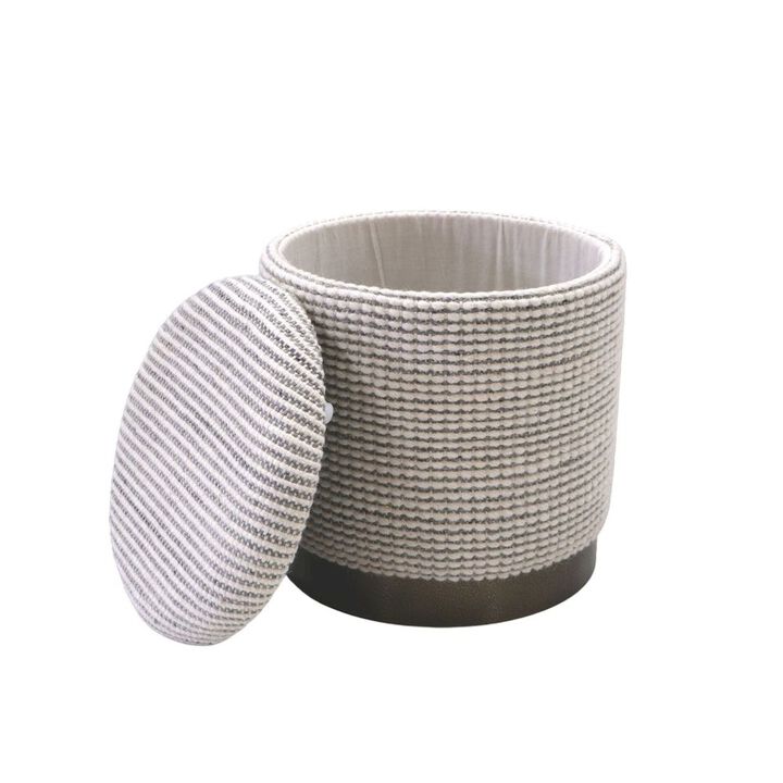 Carolina Chair & Table Handwoven Kratus Hammered Metal Storage Ottoman