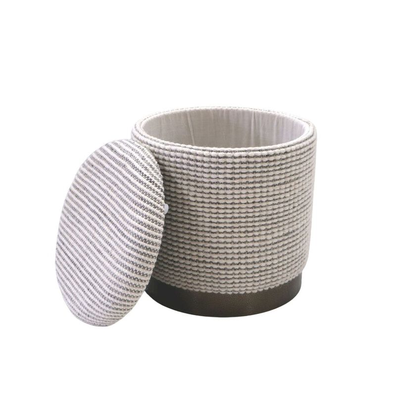 Carolina Chair & Table Handwoven Kratus Hammered Metal Storage Ottoman