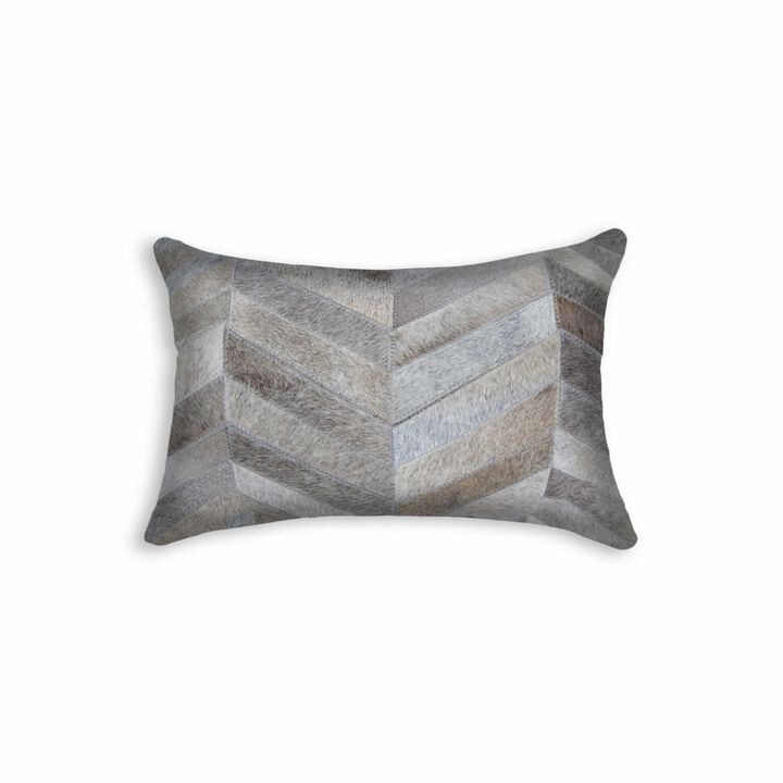 Decorative Chevron Cowhide Pillow for Couch, Chair, or Bedroom